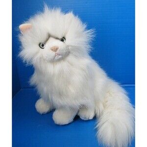 Vtg A&A Plush Inc Stuffed Animal Sitting Fluffy Kitty Cat Persian Realistic 12"